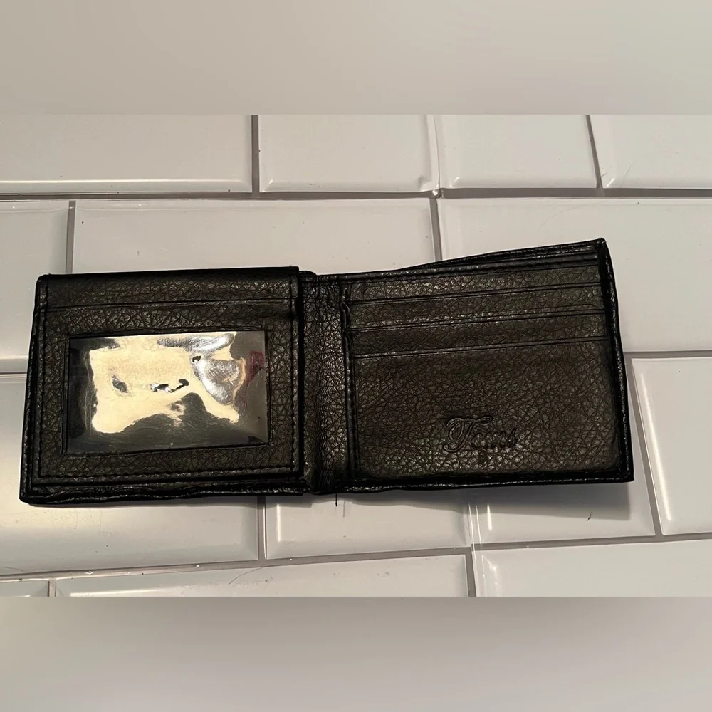 Stylish Black and White Wallet with Silver Accent